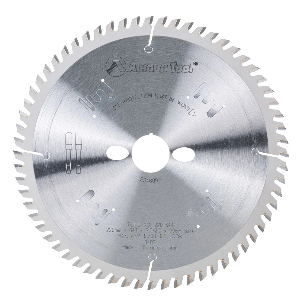 Amana Tool - 220T641 - 220MM/64T HOLTZER T.C.G. GRIND