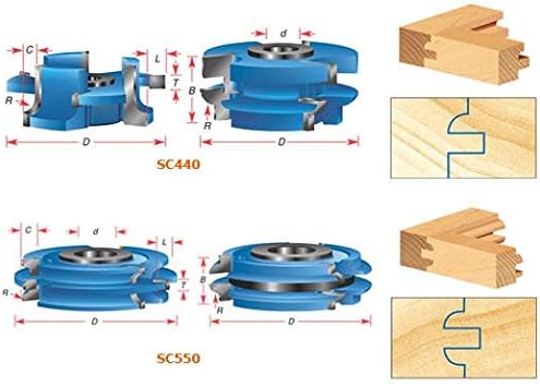Amana Tool - SC440 2Piece Carbide Tipped 3-Wing Stile & Rail Concave Cabinet Door 2-7/16