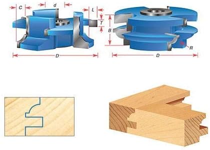 Amana Tool - SC546 2Piece Carbide Tipped 3-Wing Stile & Rail Bead Cabinet Door 3-9/16 Dia