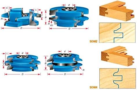 Amana Tool - SC542 2-Piece Carbide Tipped 3-Wing Stile & Rail Ogee Cabinet Door 3-9/16 Dia