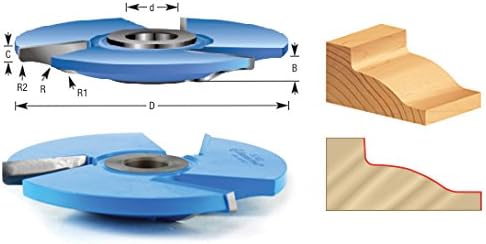 Amana Tool - SC502 Carbide Tipped 3-Wing Ogee Raised Panel 5-1/2 Dia x 5/8 x 1 & 1-1/4 Bor
