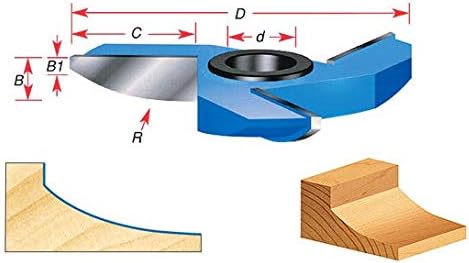 Amana Tool - SC407 Carbide Tipped 3-Wing Cove Raised Panel 4-5/8 Dia x 11/16 x 1/2 & 3/4 B