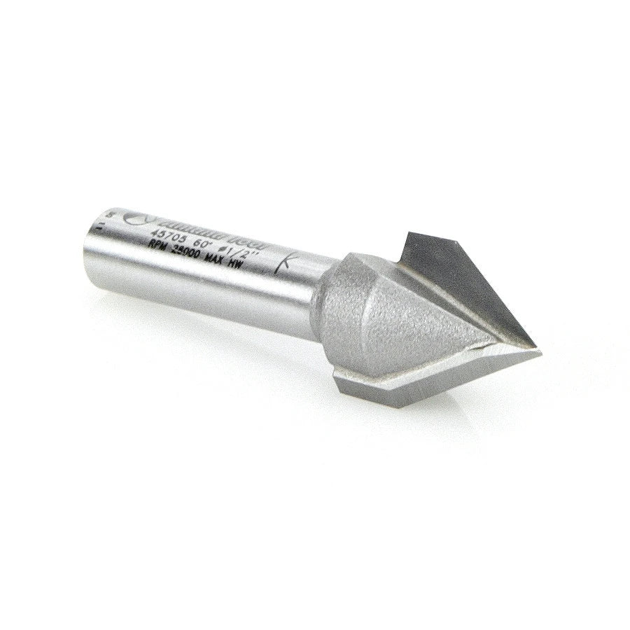 Amana Tool - 45705 - 60D V GROOVE 1/2 DIA 1/4 SHANK