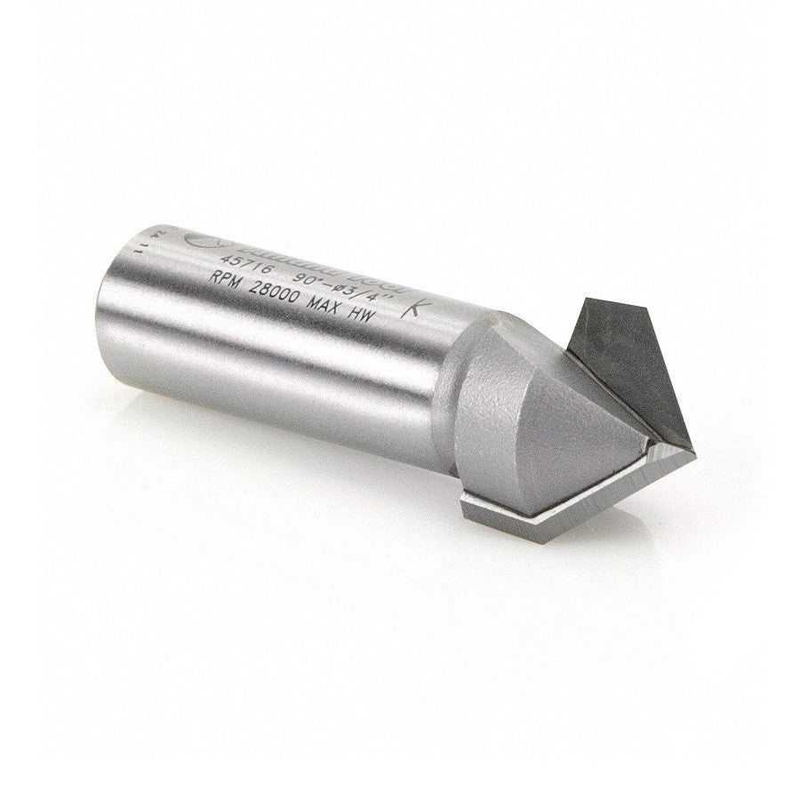 Amana Tool - 45716 - 90D V GROOVE 3/4 DIA 1/2 SHANK