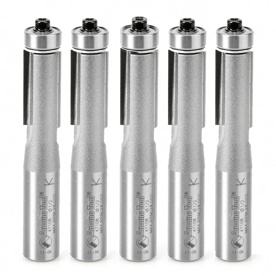 Amana Tool - 47108-5 - 5 PC FLUSH TRIM 1/2D x 1/2 SHK