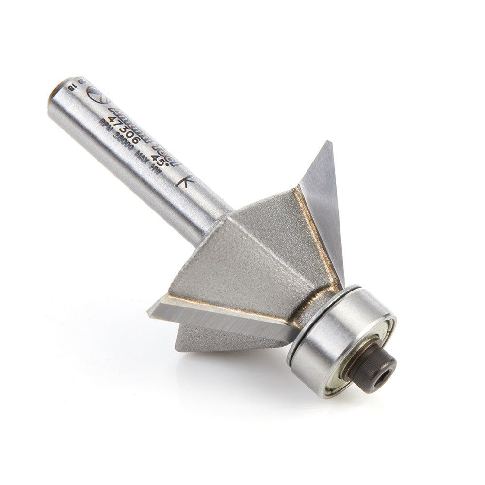 Amana Tool - 47306 - 3FL 45D CHAMFER 1/4" SHANK