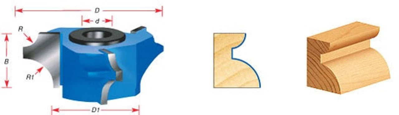 Amana Tool 905 Carbide Tipped 3-Wing Corner Round Bore Shaper Cutter
