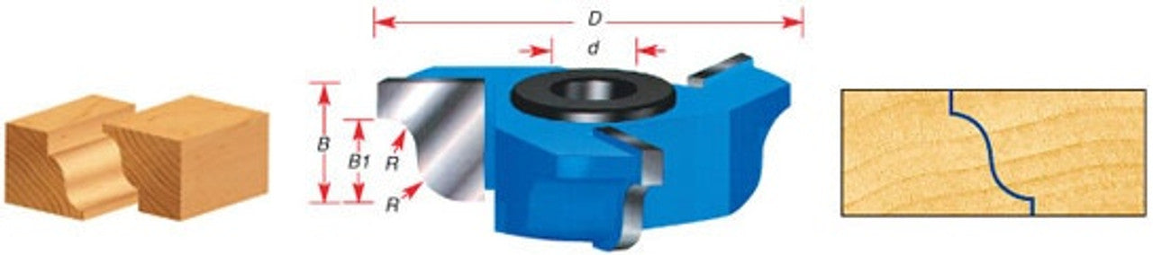 Amana Tool 906 Carbide Tipped 3-Wing Matched/Reversible Ogee