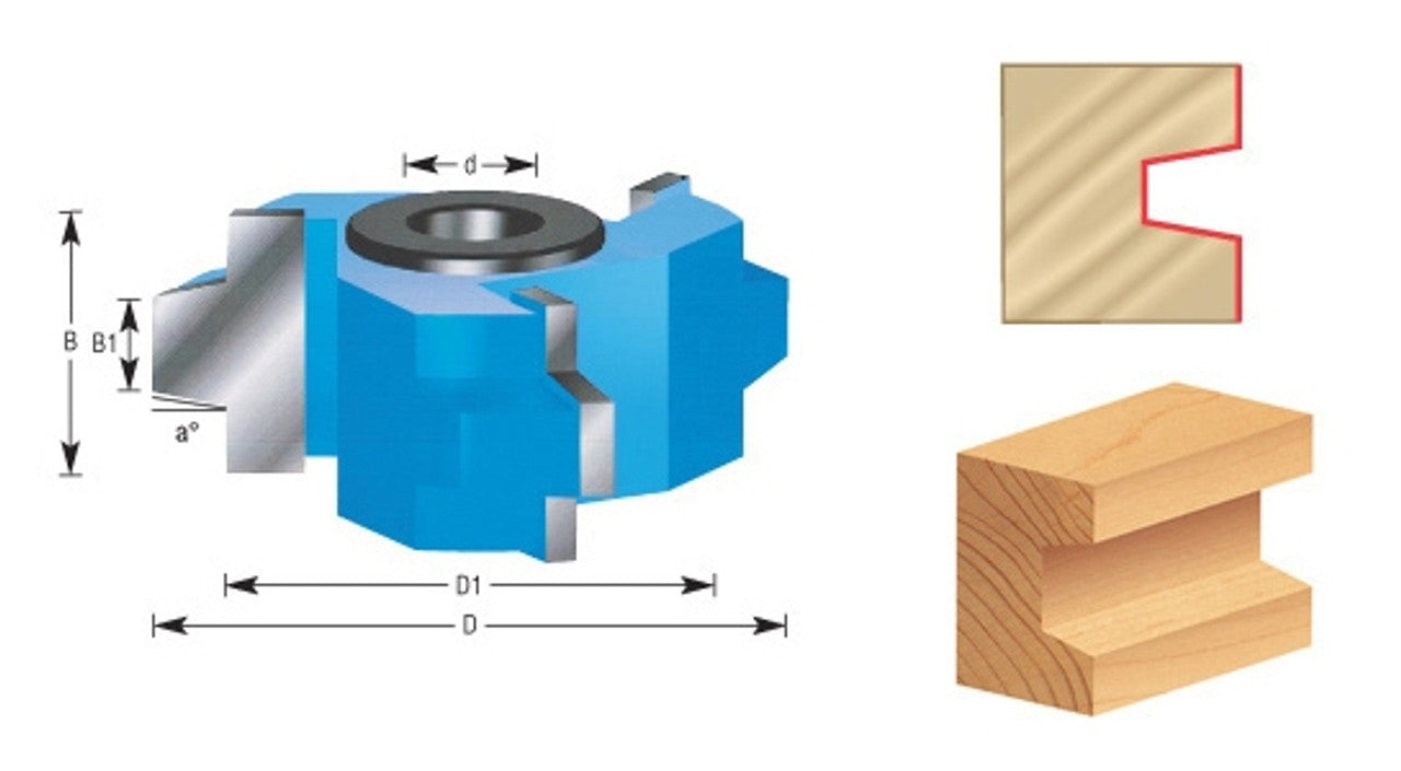 Amana Tool 904 Carbide Tipped 3-Wing Wedge Groove Bore Shaper Cutter
