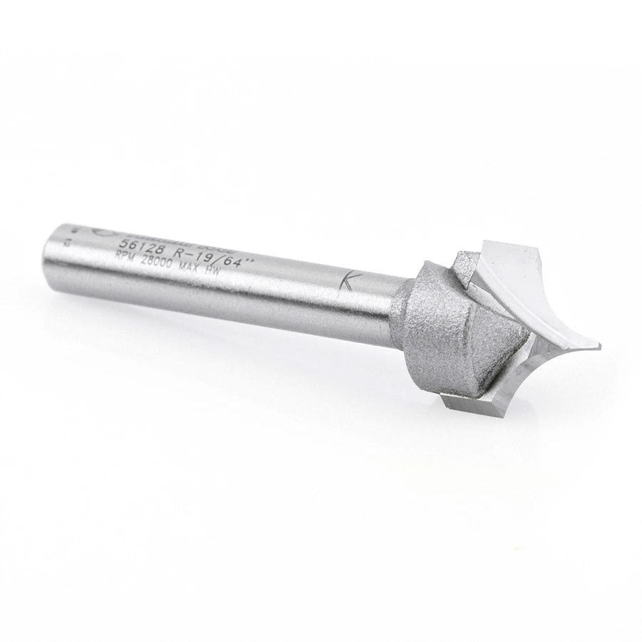 Amana Tool - 56128 - POINT/ROUNDOVER 19/64"Rx1/4"SH