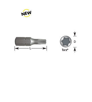 Amana Tool - 608-717 - 5 PC T20 TORX BIT TIP 2" LONG