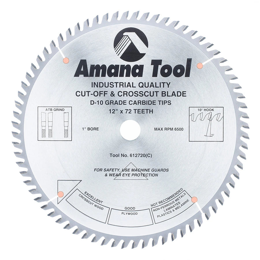 Amana Tool - 612720 - 12"/72T CUT-OFF SAW ATB GRIND