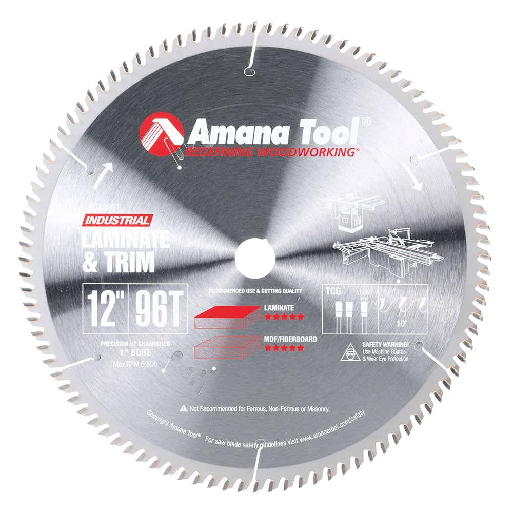 Amana Tool - 612961 - 12"/96T TRIM SAW T.C.G. GRIND