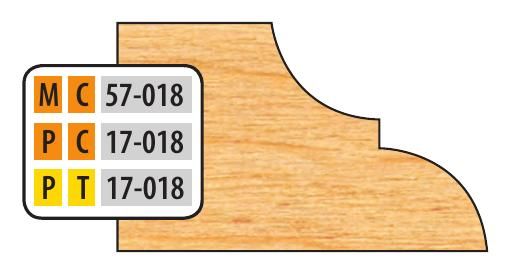 FREEBORN - MC-57-018 - CARBIDE DOOR EDGE DETAIL Shaper Cutter