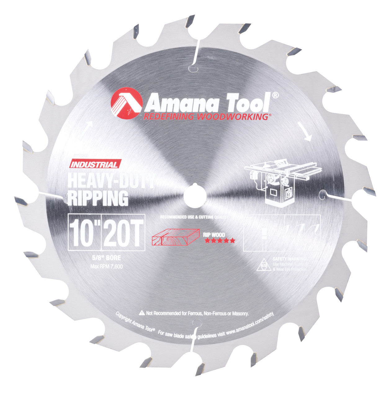 Amana Tool - 710200 - 10"/20T RIPPING STRAIGHT GRIND