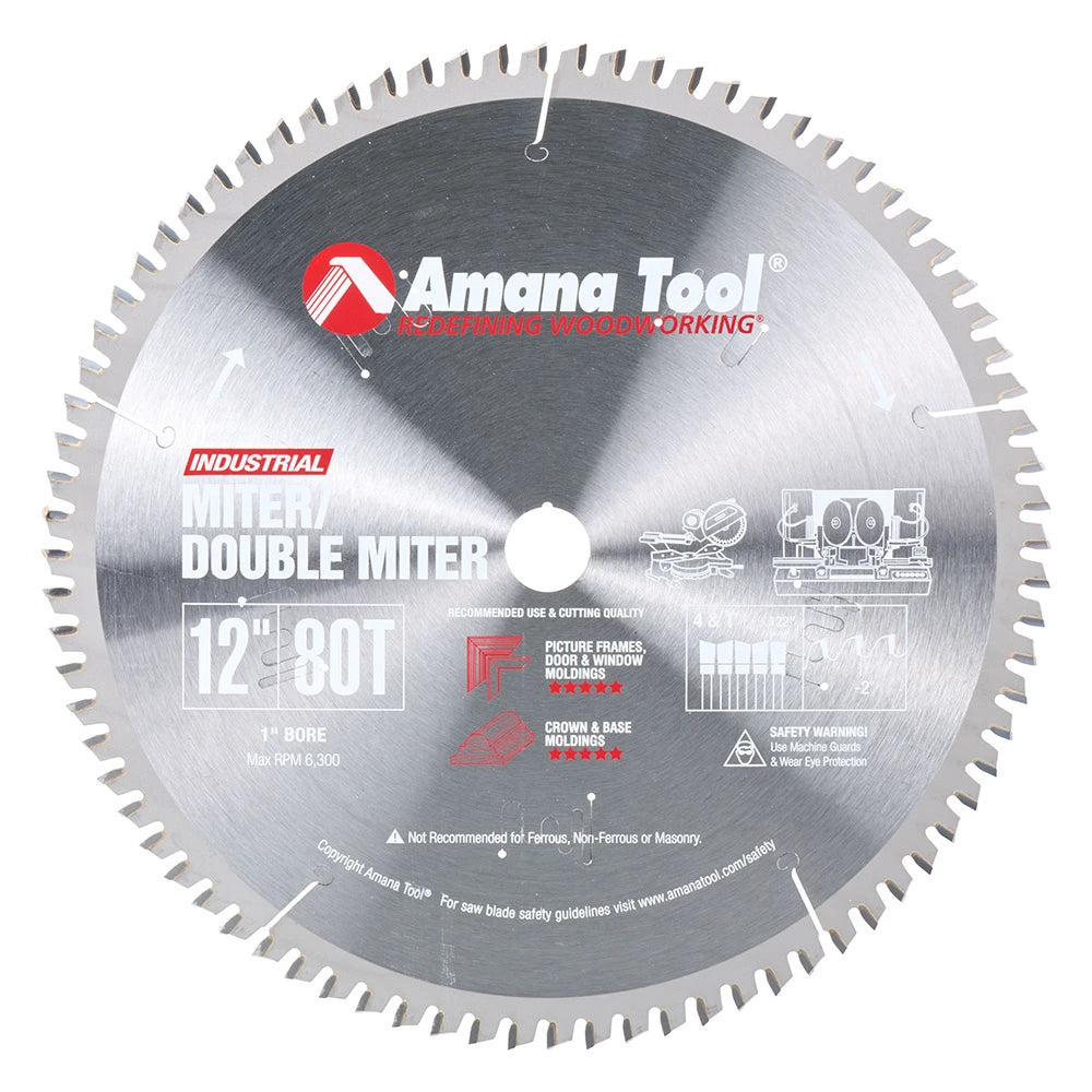 Amana Tool - MS12800 - 12"/80T MITER BOX 4&1 1" BORE