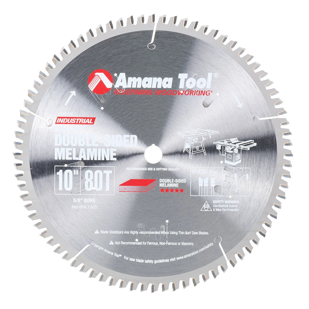 Amana Tool - MSB1080 - 10"/80T MELAMINE BLADE H-ATB