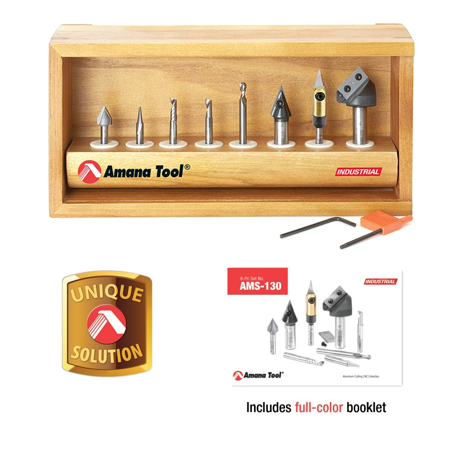 Amana Tool - AMS-130 - 8PC CNC SIGNMAKING STARTR SET