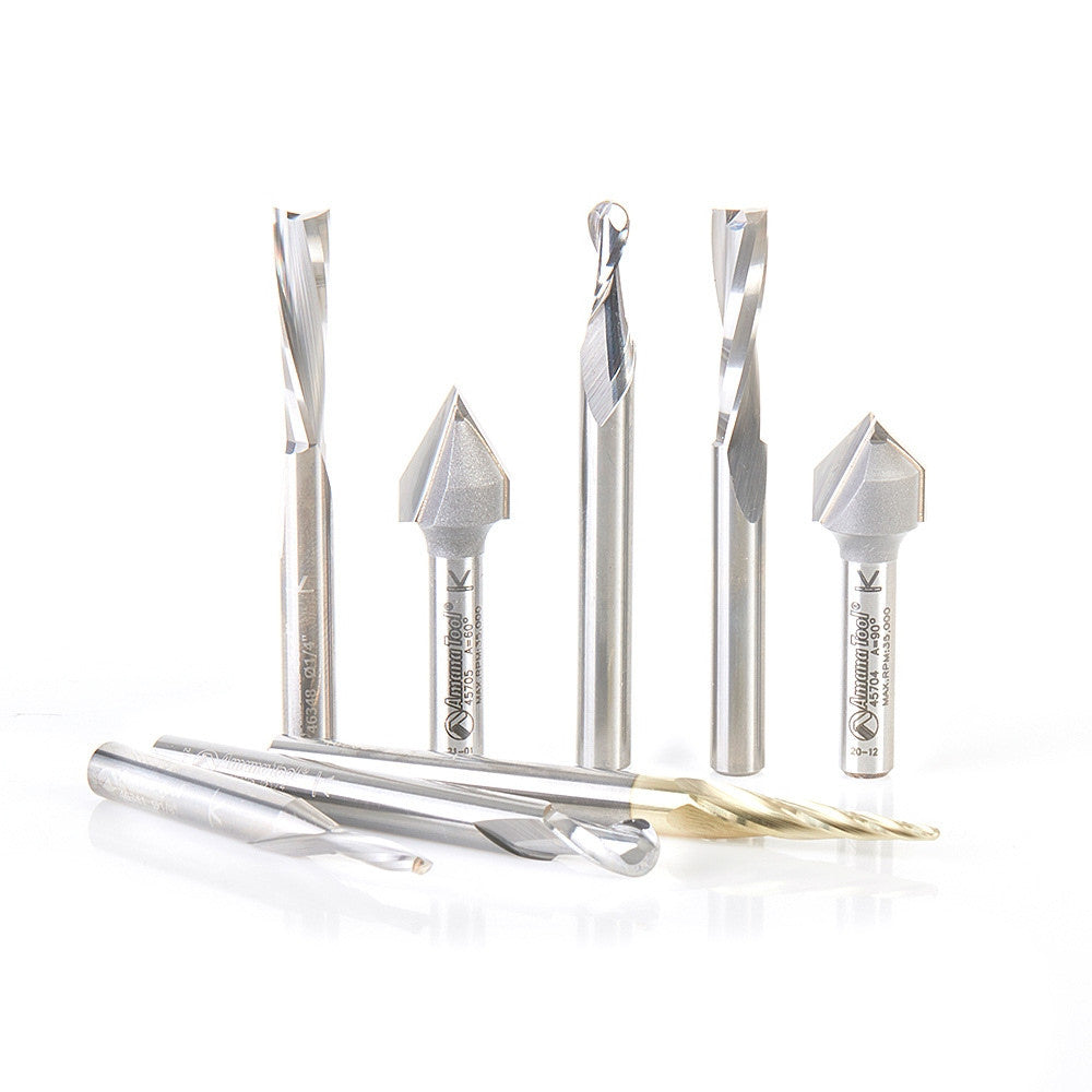 Amana Tool - AMS-134-B - 8PC GENERAL PURPOSE CNC 1/4"SK