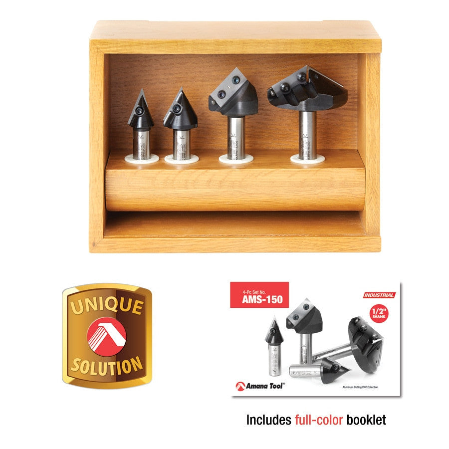 Amana Tool - AMS-150 - 4PC CNC 3D SIGNMAKING SET 1/2"