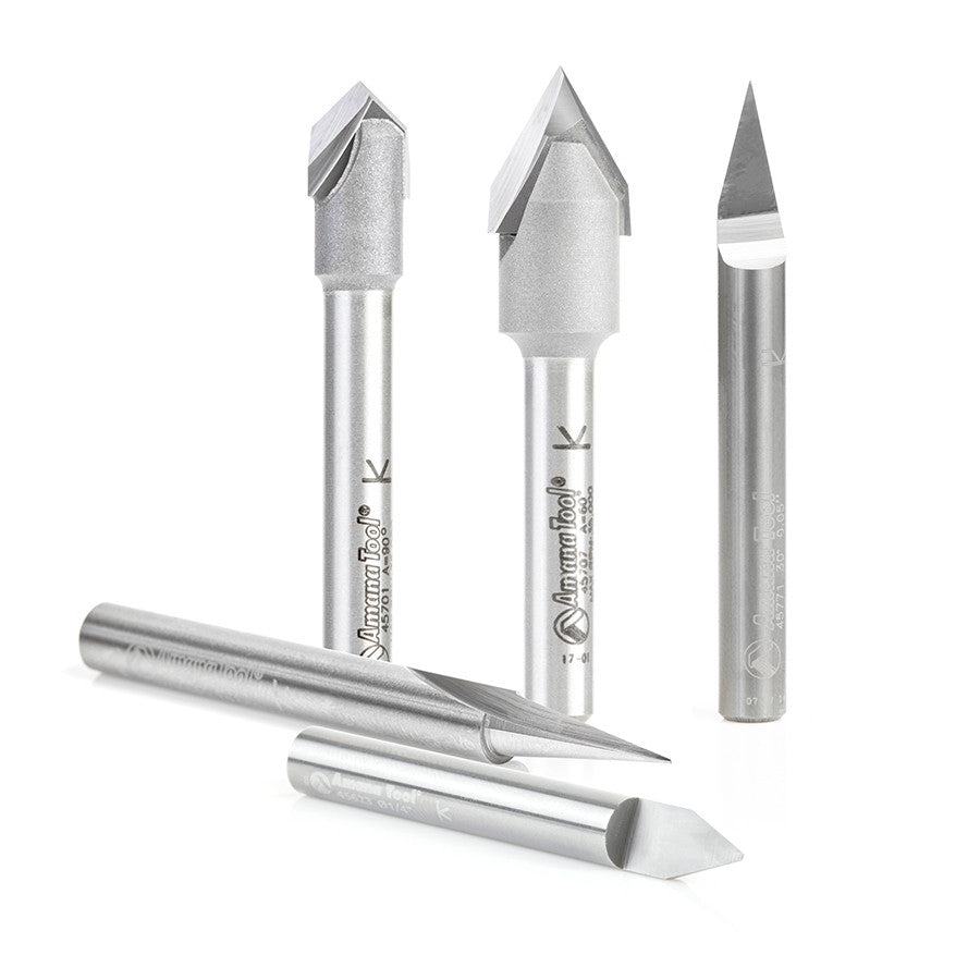 Amana Tool - AMS-159 - 5PC 18,30,45,60&90DVGROOVE SET