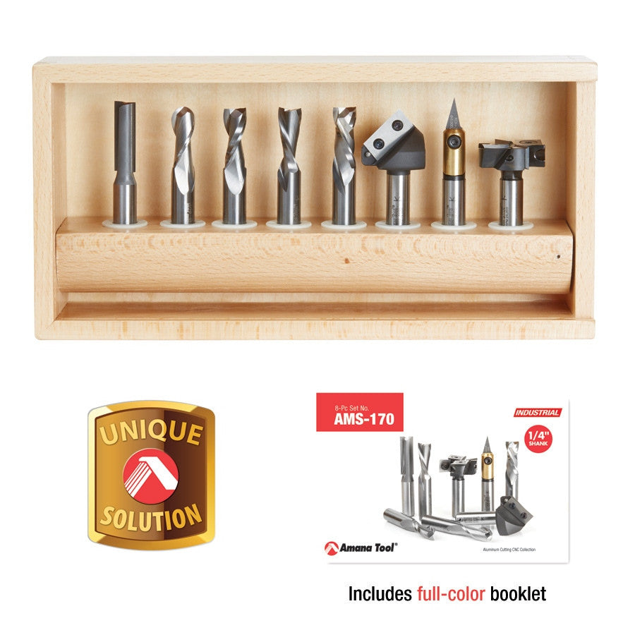Amana Tool - AMS-170 - 8PC CNC COLLECTION 1/2"SHK SET