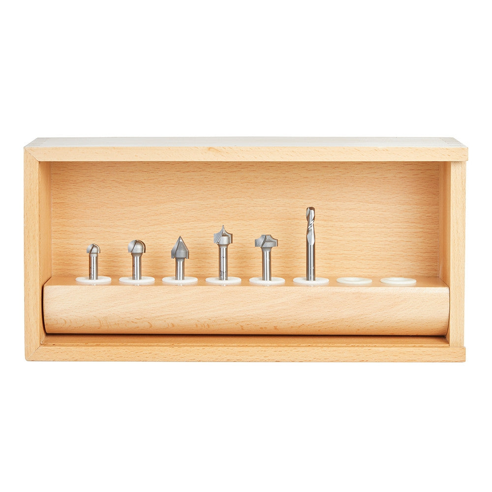 Amana Tool - AMS-223 - 6PC CNC LETTERING SET 1/4 SHNK
