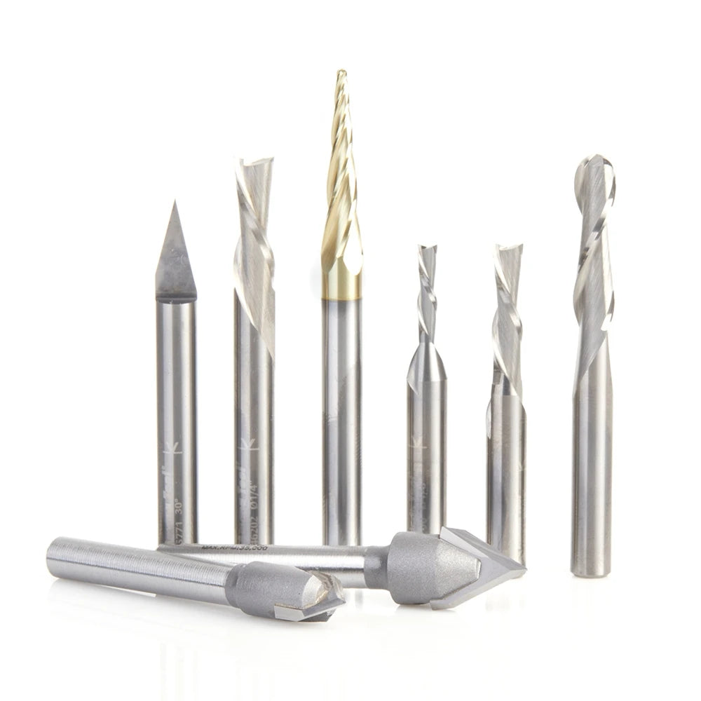 Amana Tool - AMS-289 - 8PC GENERAL PURPOSE CNC 1/4"SK