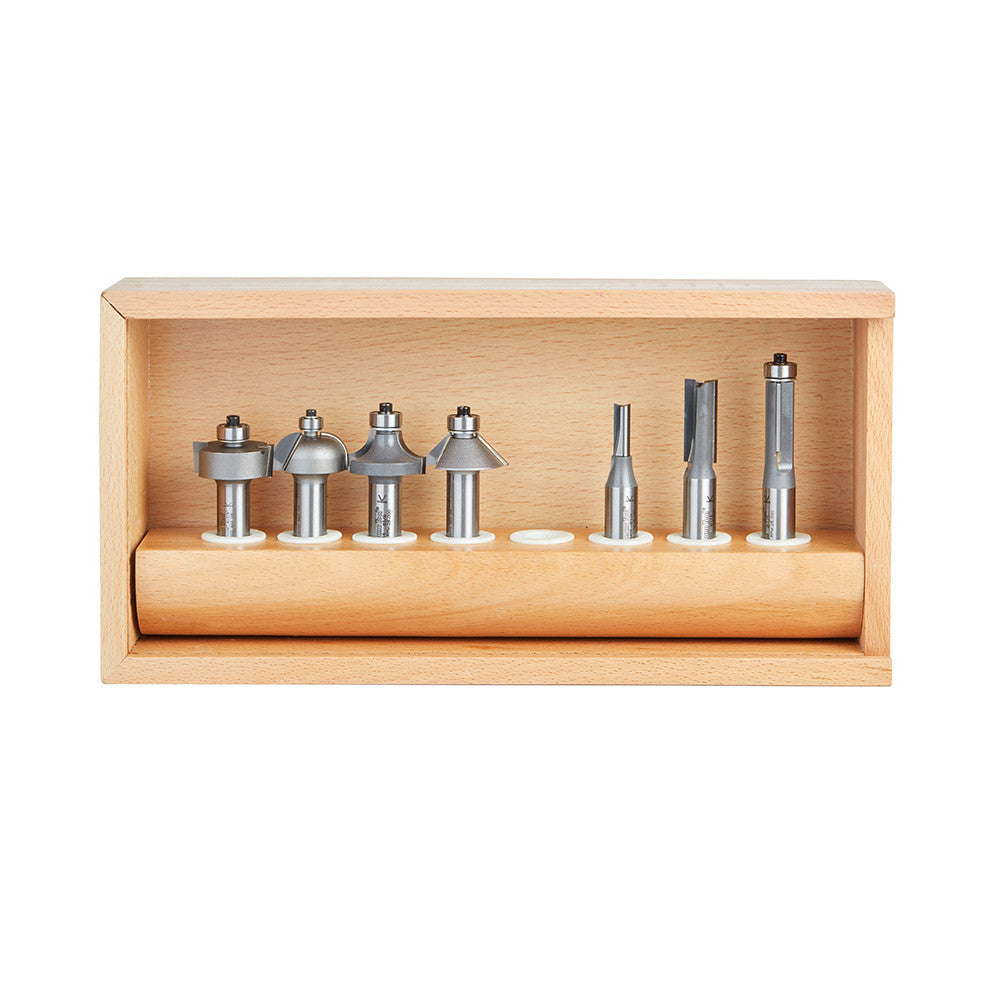Amana Tool - AMS-406 - 7PC BASIC ROUTER BIT SET 1/2SK