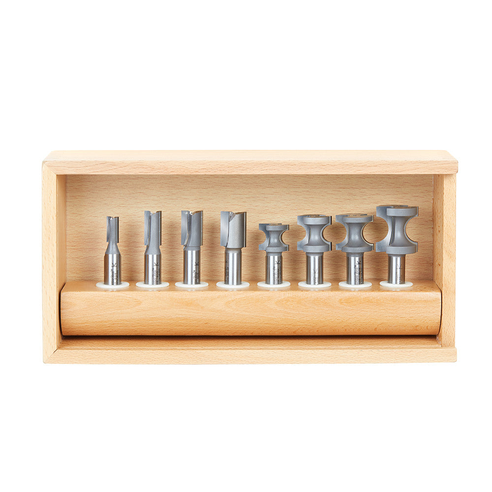 Amana Tool - AMS-407 - 8 PC STRAIGHT & BULLNOSE SET