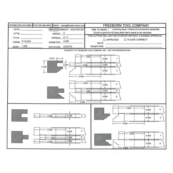 FREEBORN - PT-10-025 - T-ALLOY COPE & PATTERN SET Shaper Cutter