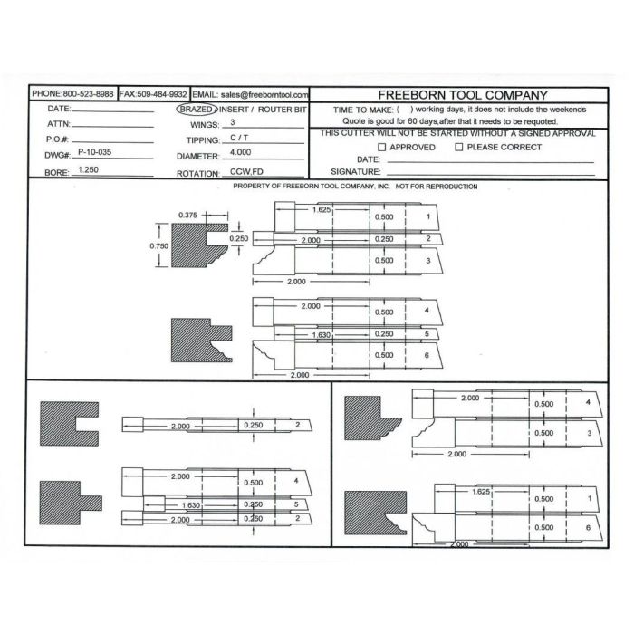FREEBORN - PT-10-035 - T-ALLOY COPE & PATTERN SET Shaper Cutter
