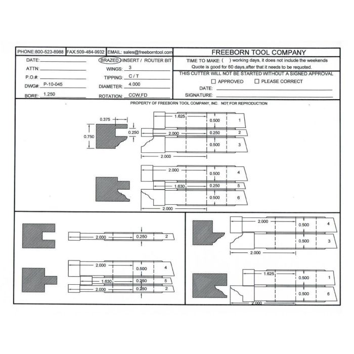 FREEBORN - PT-10-045 - T-ALLOY COPE & PATTERN SET Shaper Cutter