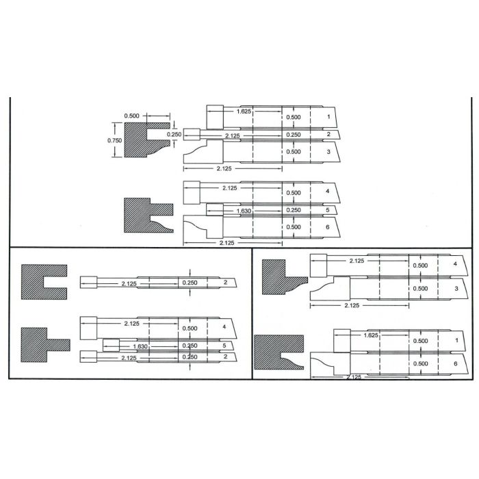 FREEBORN - PC-10-220 CARBIDE Cope and Pattern 6 Piece Shaper Cutter Set
