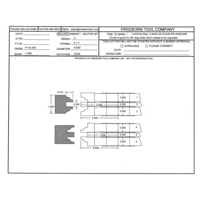 FREEBORN - PT-10-340 - T-ALLOY COPE & PATTERN SET Shaper Cutter