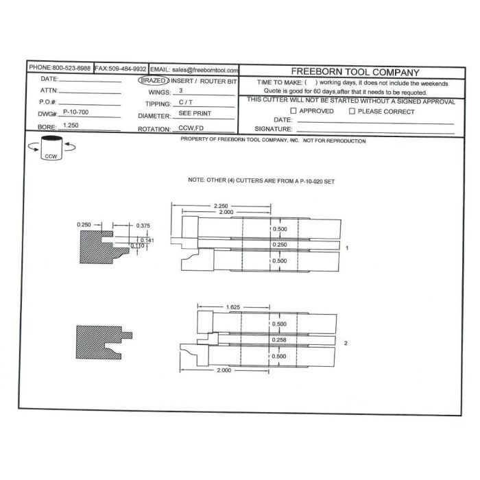 FREEBORN - PT-10-700 - T-ALLOY ADDITIONAL TONGUE & GROOVE CUTTER Shaper Cutter