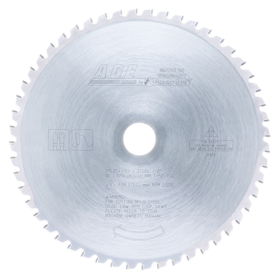 Amana Tool - STL254-52 - AGE STEEL 10"x52T 30MM BORE