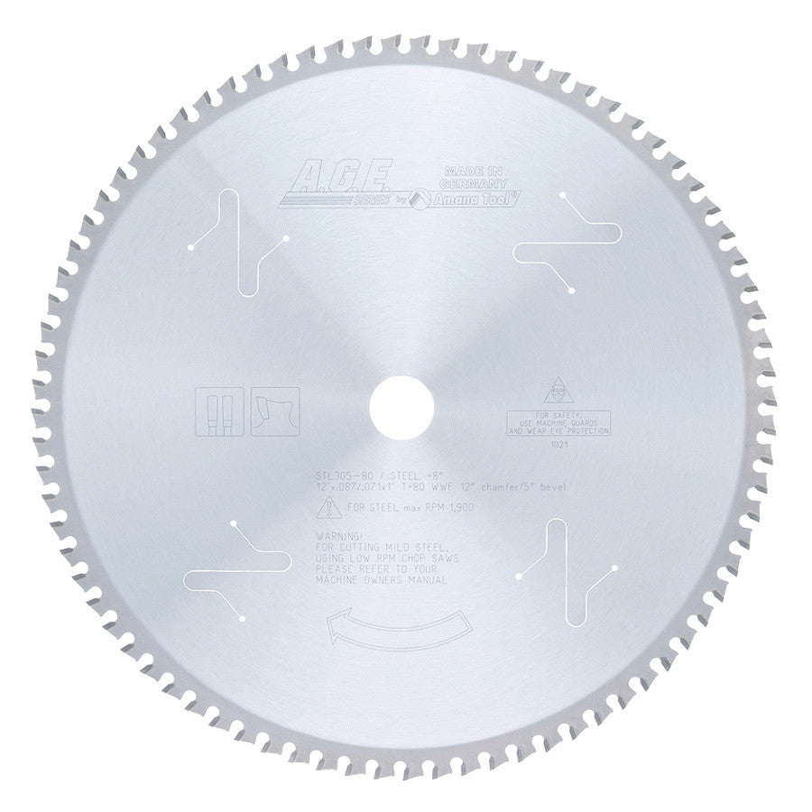 Amana Tool - STL305-80 - AGE STEEL 12"x80T 1" BORE SAW