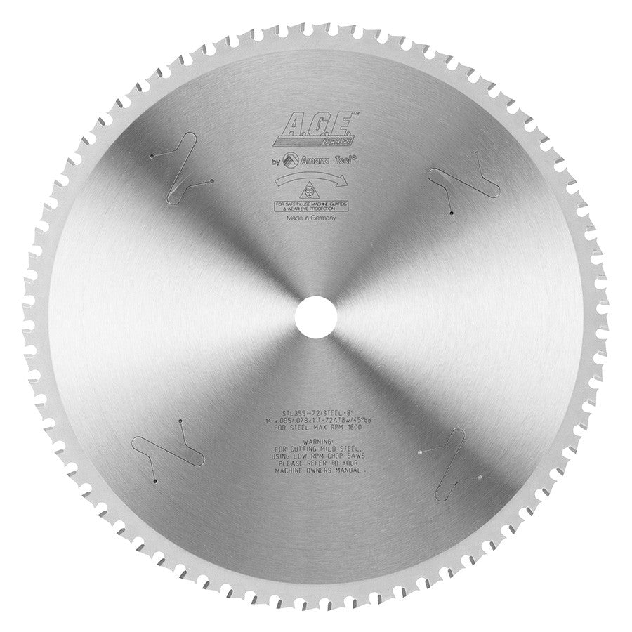 Amana Tool - STL355-72 - AGE STEEL 14"x72T 1" BORE SAW
