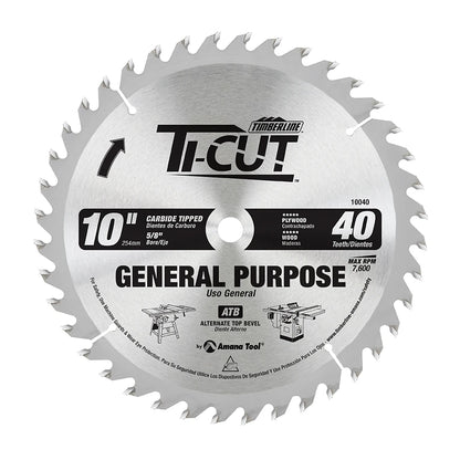 Amana Tool - 10040 - TI-CUT SAW 10"/40T ATB 5/8"