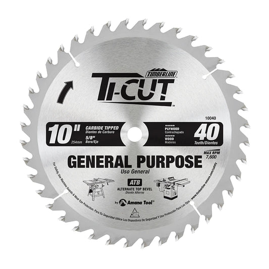Amana Tool - 10040 - TI-CUT SAW 10"/40T ATB 5/8"