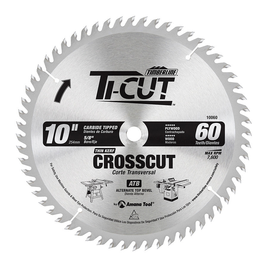 Amana Tool - 10060 - TI-CUT SAW 10"/60T ATB 5/8"