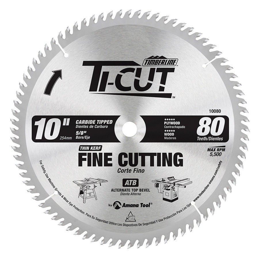 Amana Tool - 10080 - TI-CUT SAW 10"/80T ATB 5/8"