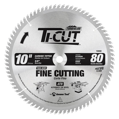 Amana Tool - 10080 - TI-CUT SAW 10"/80T ATB 5/8"