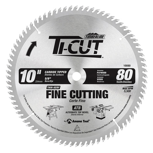 Amana Tool - 10080 - TI-CUT SAW 10"/80T ATB 5/8"