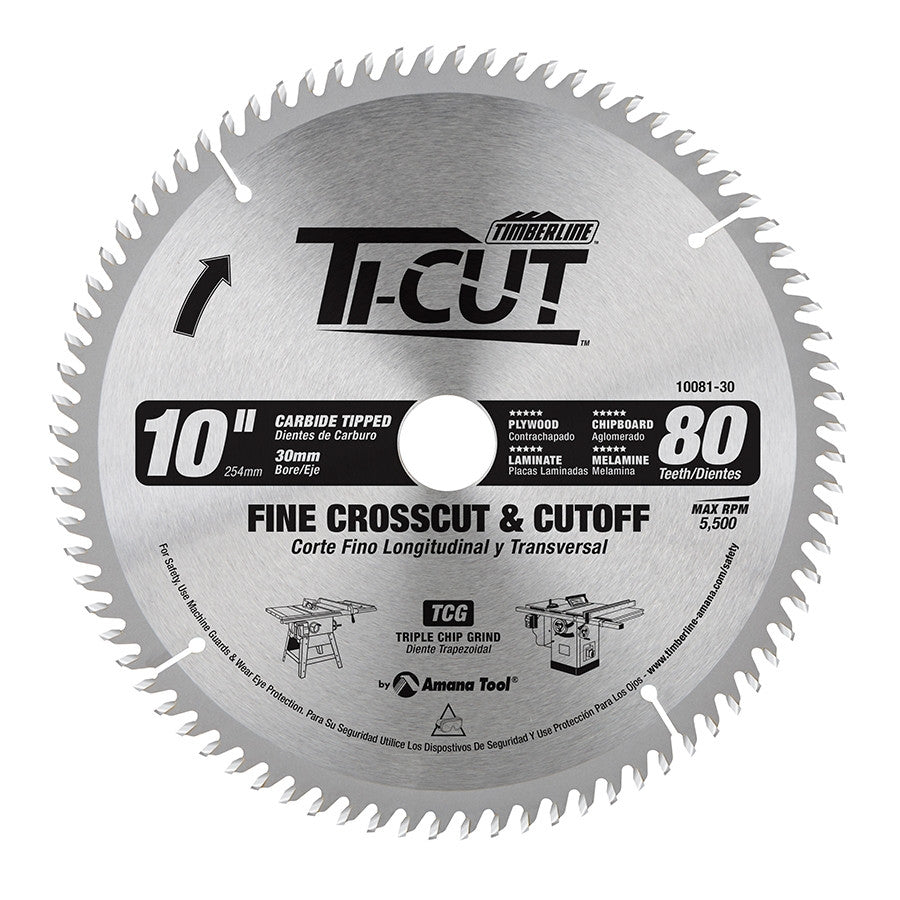 Amana Tool - 10081-30 - TI-CUT SAW 10"/80T TCG 30MM
