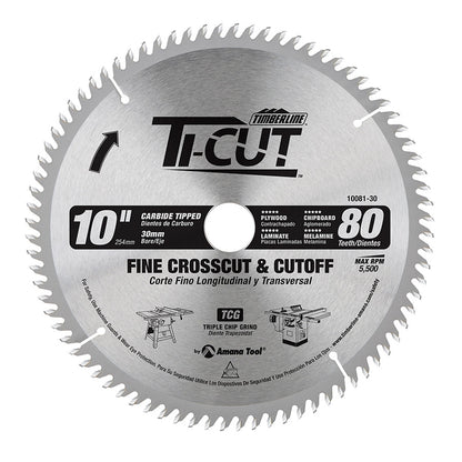 Amana Tool - 10081-30 - TI-CUT SAW 10"/80T TCG 30MM