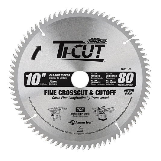 Amana Tool - 10081-30 - TI-CUT SAW 10"/80T TCG 30MM
