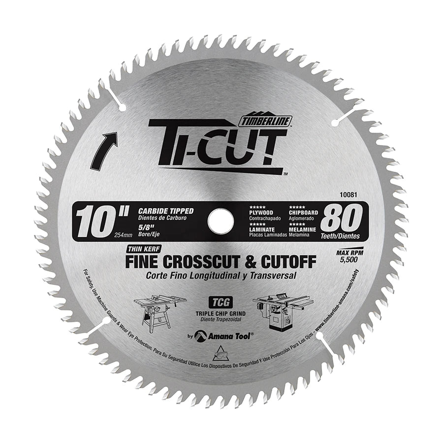 Amana Tool - 10081 - TI-CUT SAW 10"/80T TCG 5/8"