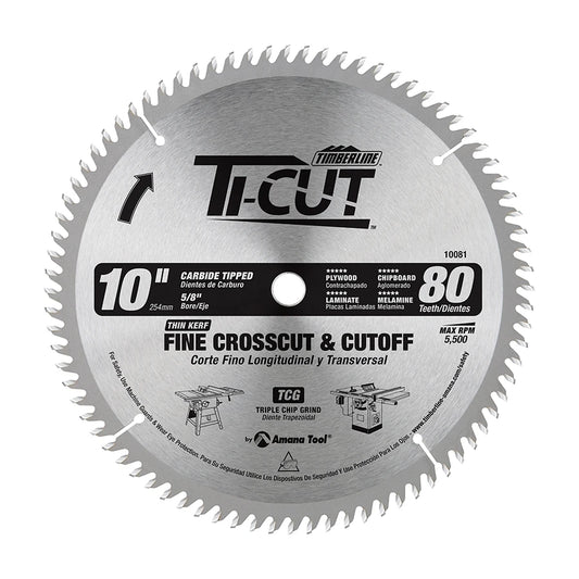 Amana Tool - 10081 - TI-CUT SAW 10"/80T TCG 5/8"